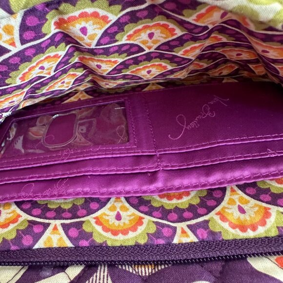 Vera Bradley Plum Crazy Purple Floral Crossbody Shoulder Bag Cloth Fabric Purse - Picture 7 of 12